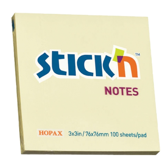 Picture of Adhesive Notes: 76mm X 76mm Pastel Yellow Each