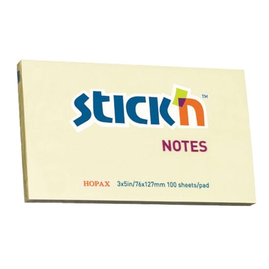 Picture of Adhesive Notes: 76mm X 127mm Pastel Yellow Each