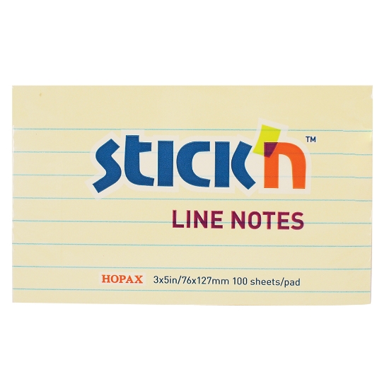 Picture of Adhesive Pads With Lines 76mm x 127mm Yellow Each