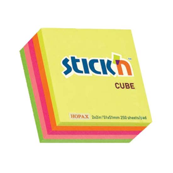 Picture of Adhesive Cubes: 76mm X 76mm Neon 400 Sheets Each