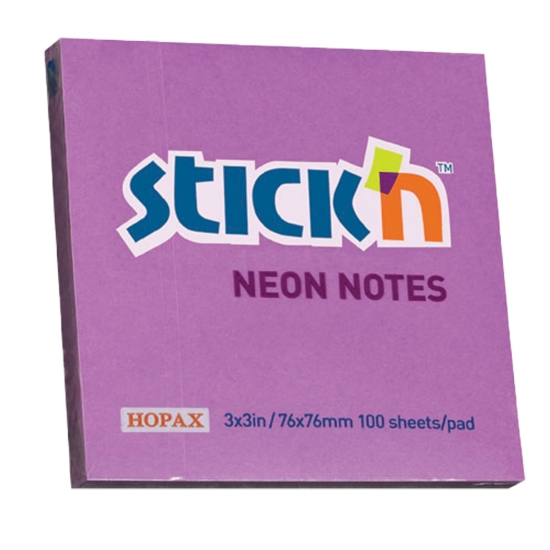 Picture of Adhesive Notes: 76mm X 76mm Neon Purple Each