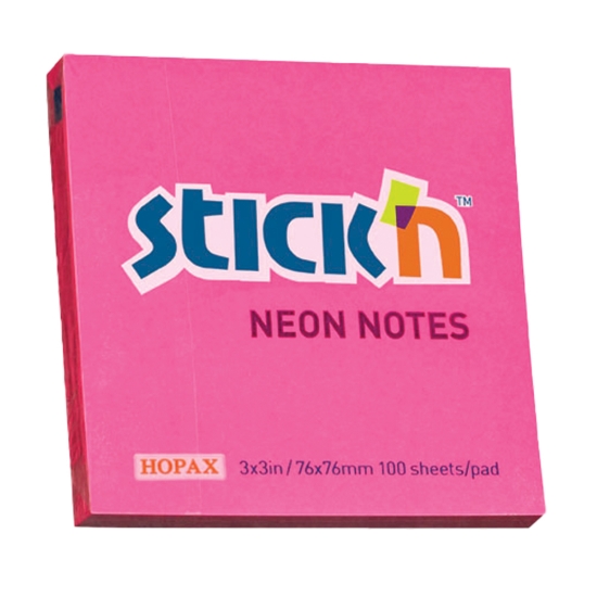 Picture of Adhesive Notes: 76mm X 76mm Neon Magenta Each