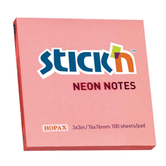 Picture of Adhesive Notes: 76mm X 76mm Neon Pink Each