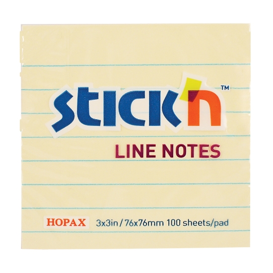 Picture of Adhesive Pads With Lines 76mm x 76mm Yellow Each