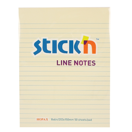 Picture of Adhesive Pads With Lines 203mm x 150mm Yellow Each