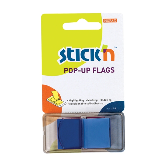 Picture of Adhesive Pop-Up Flags: 45mm X 25mm Neon Blue Each