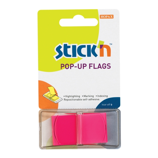 Picture of Adhesive Pop-Up Flags: 45mm X 25mm Neon Magenta Ea