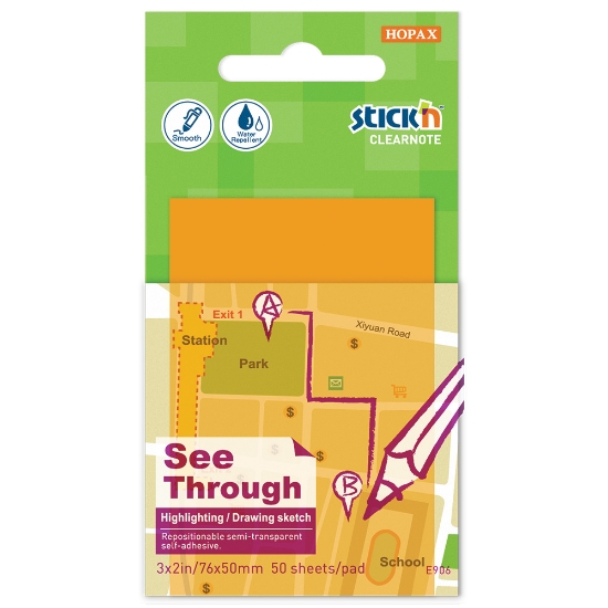 Picture of Adhesive Notes: 76mm X 51mm Orange Park Each
