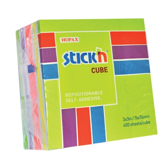 Picture of Adhesive Cubes: 76mm X 76mm Neon 400 Sheets Green