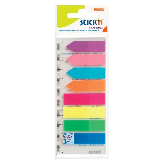 Picture of Adhesive Film Index Tabs: 45mm X 12mm Neon 8 Pads