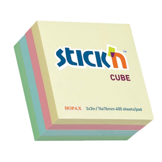 Picture of Adhesive Cubes: 76mm X 76mm Pastel 400 Sheets Pkt-