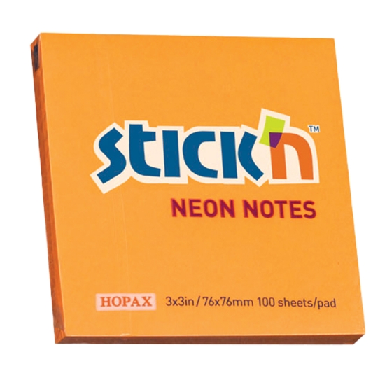 Picture of Adhesive Notes: 76mm X 76mm Neon Orange Pkt-12