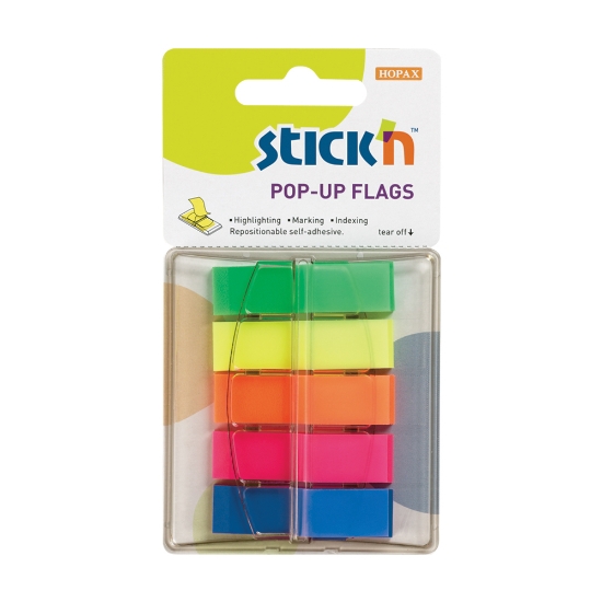Picture of Adhesive Pop-Up Flags: 45mm X 12mm Neon Assorted B