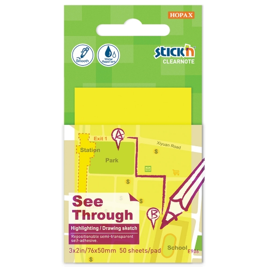 Picture of Adhesive Notes: 76mm X 51mm Lemon Notes Pkt-6