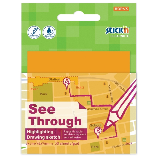 Picture of Adhesive Notes: 76mm X 76mm Orange Park Pkt-6
