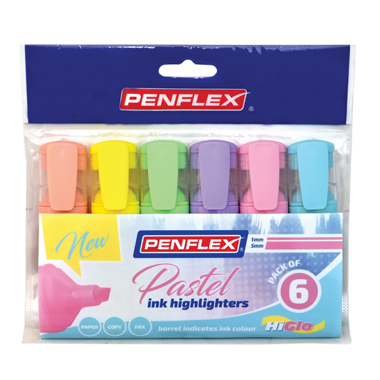 Picture of Penflex Highlighters HiGlo 1.5mm Chisel Tip Pastel