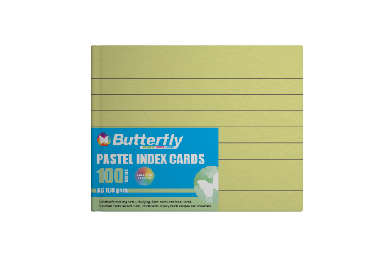 Picture of Butterfly Ruled Index/Speech Cards - A6 160gsm Pas