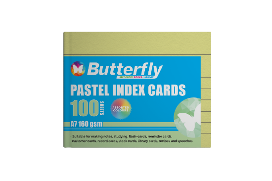 Picture of Butterfly Ruled Index/Speech Cards - A7 160gsm Pas