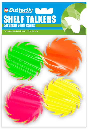 Picture of Butterfly Shelf Talkers - Small Swirls 50S (70Mm)