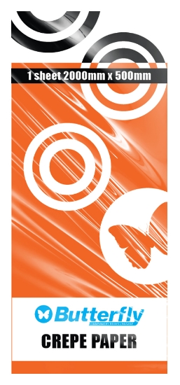 Picture of Butterfly Crepe Paper - 1 Sheet (2Mx500Mm) Orange