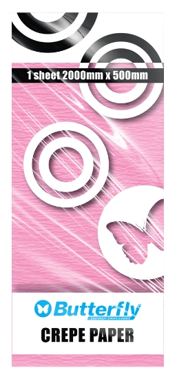 Picture of Butterfly Crepe Paper - 1 Sheet (2Mx500Mm) Pink C0