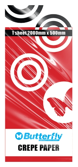 Picture of Butterfly Crepe Paper - 1 Sheet (2Mx500Mm) Red C01