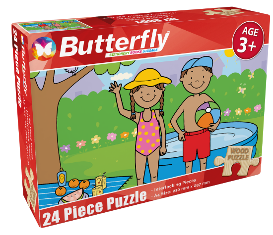 Picture of Butterfly A4 Wooden Puzzle 24 Piece - 10 Designs (
