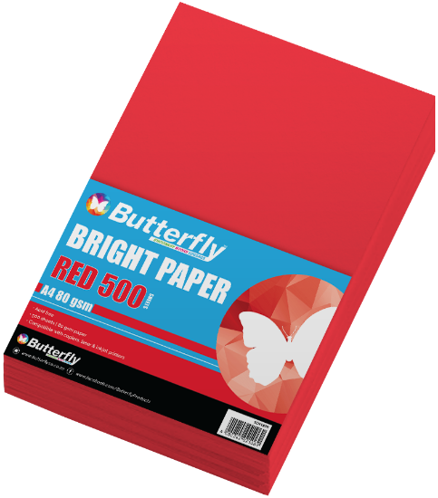 Picture of Butterfly Paper - A4 80gsm Bright - Reams 500 (Red