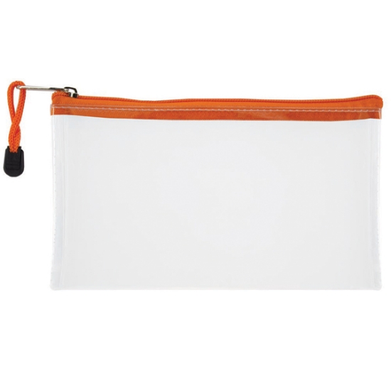 Picture of Pencil Bags: Transluscent Mesh 22cm With Orange Zi