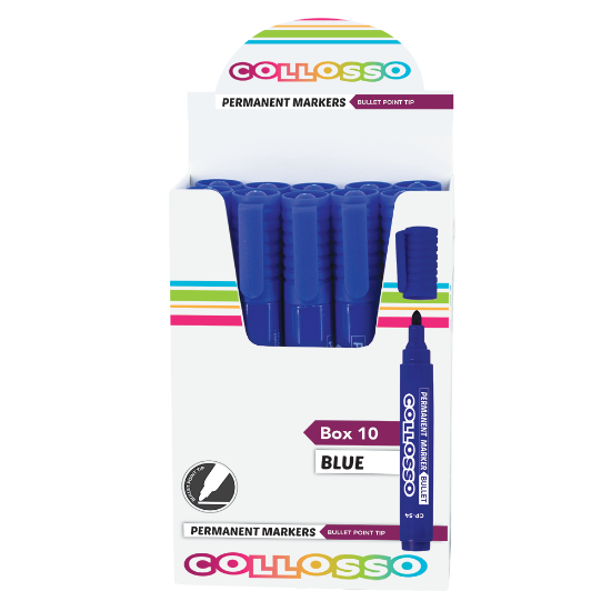 Picture of Collosso Permanent Marker Bullet Point Blue Box-10