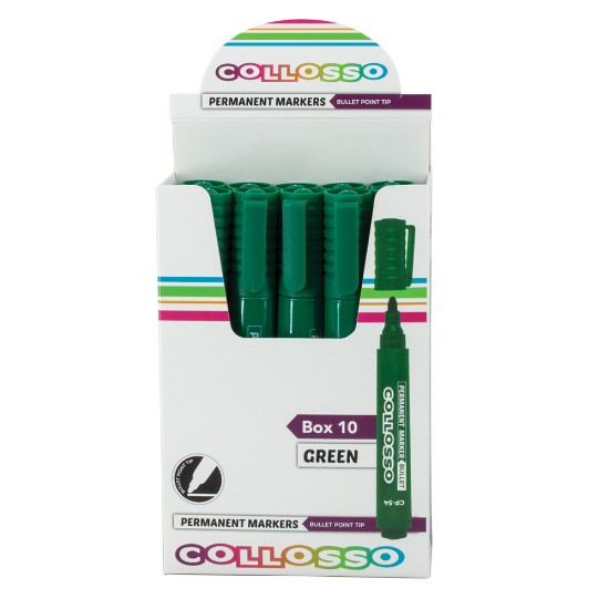 Picture of Collosso Permanent Marker Bullet Point Green Box-1