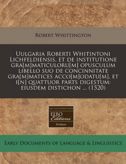 Picture of Uulgaria Roberti Whitintoni Lichfeldiensis, Et de