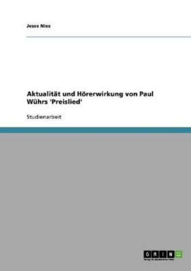 Picture of Aktualitat und Hoererwirkung von Paul Wuhrs 'Preis