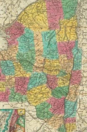 Picture of 1832 Map of the State of New York - A Poetose Note