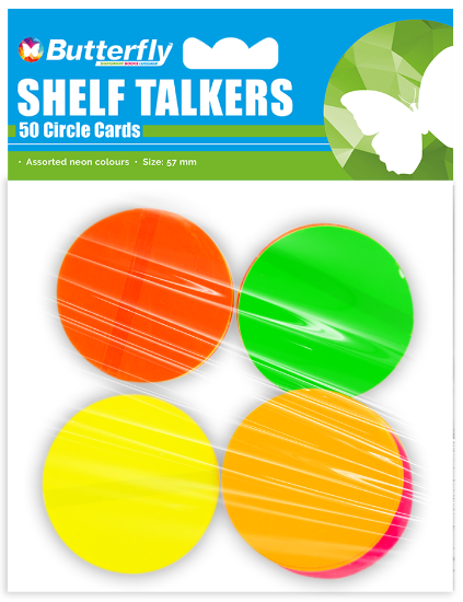 Picture of Butterfly Shelf Talkers - Card Circles 50S (57Mm)