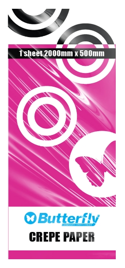 Picture of Butterfly Crepe Paper - 1 Sheet (2Mx500Mm) Magenta