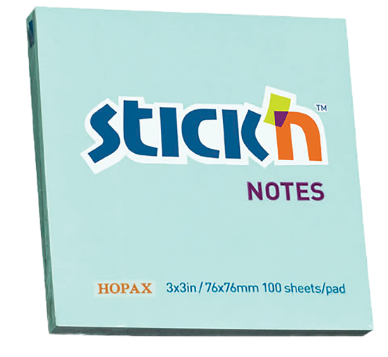 Picture of Adhesive Notes: 76mm X 76mm Pastel Blue Each