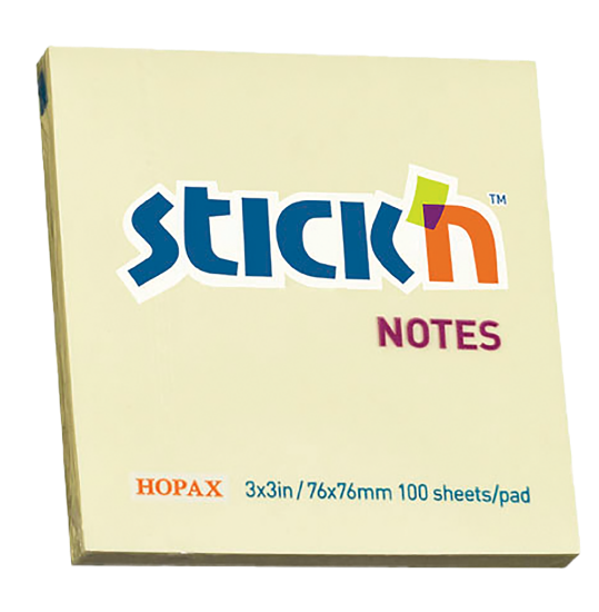 Picture of Adhesive Notes: 76mm X 76mm Pastel Yellow Pkt-12