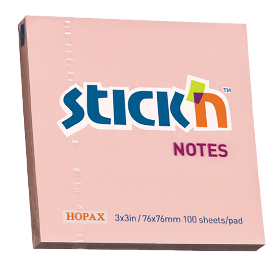 Picture of Adhesive Notes: 76mm X 76mm Pastel Pink Pkt-12