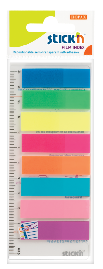Picture of Adhesive Film Index Tabs: 45mm X 12mm Neon 8 Pads