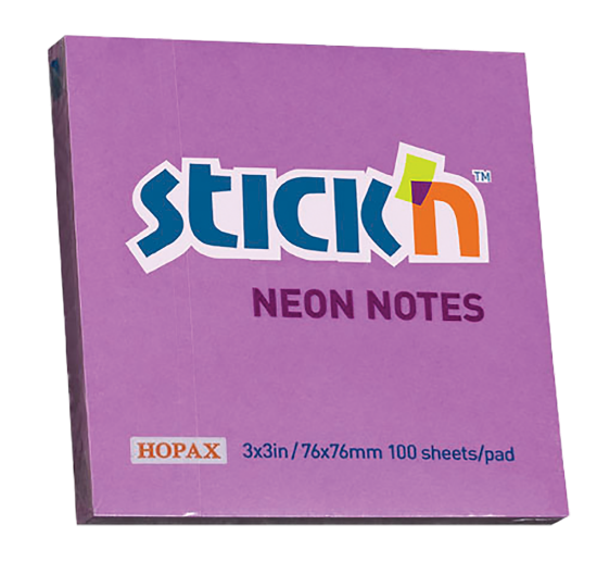 Picture of Adhesive Notes: 76mm X 76mm Neon Purple Each