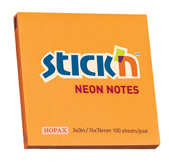 Picture of Adhesive Notes: 76mm X 76mm Neon Orange Each